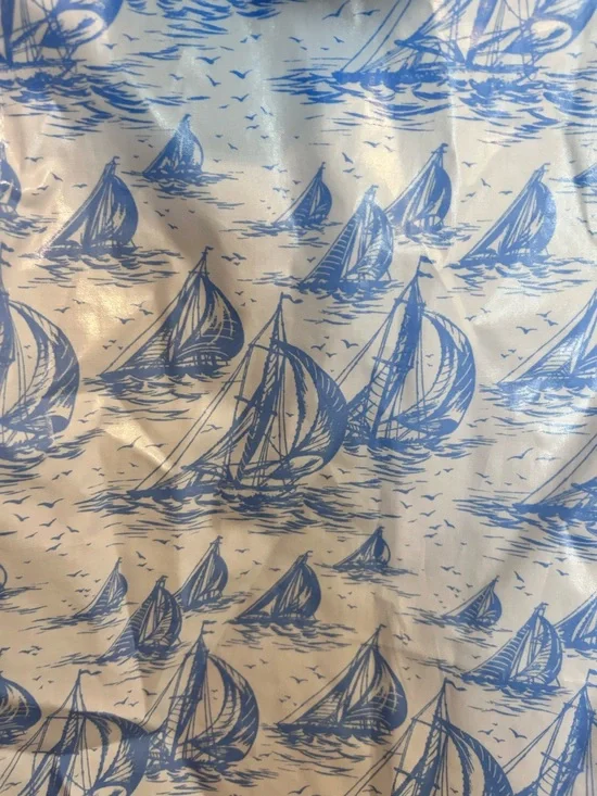 EUC BEAUFORT BONNET SIZE 6 Blue & White Sailboat Rain Jacket - Picture 3 of 9